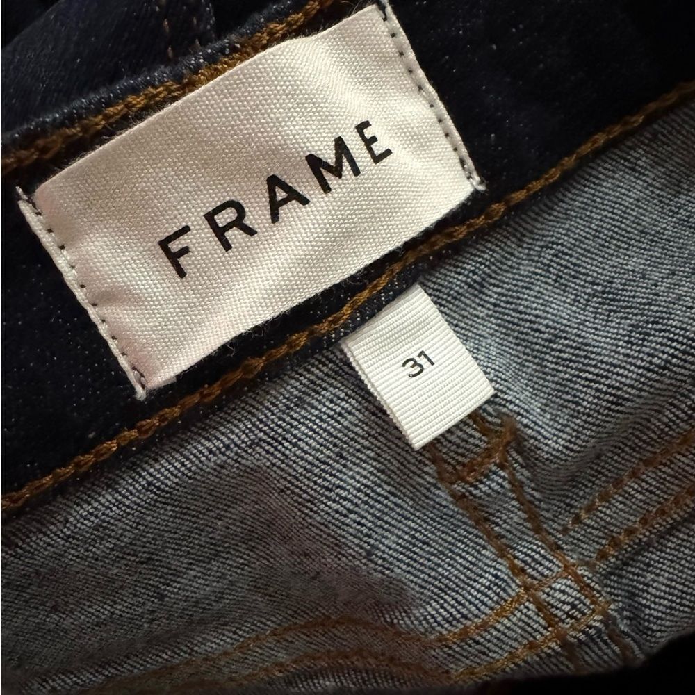 NWT FRAME Le Pixie High Flare in Indigo dark wash - Picture 11 of 14